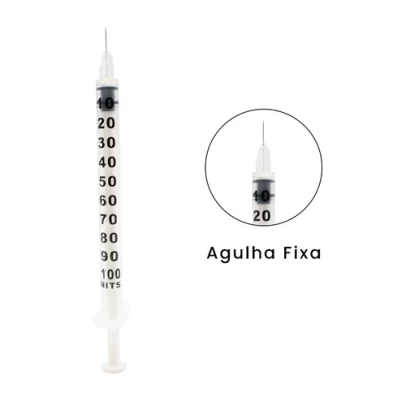 Seringa Insulina c/ag fixa 0,25 X 6 1ML (31G) - 100un