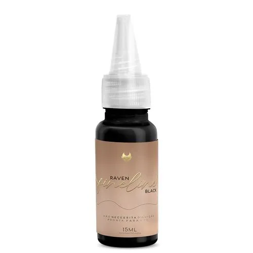 [496] TINTA P/ TATTOO RAVEN BLACK FINE LINE EG - 15ML