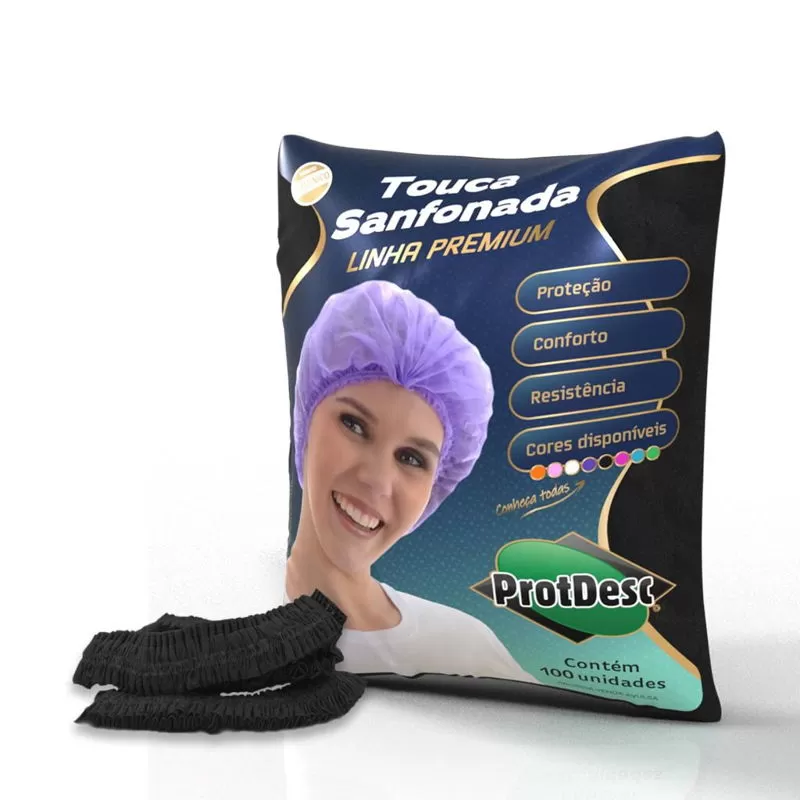 TOUCA SANFONADA BLACK PROTDESC PCT 100 UN