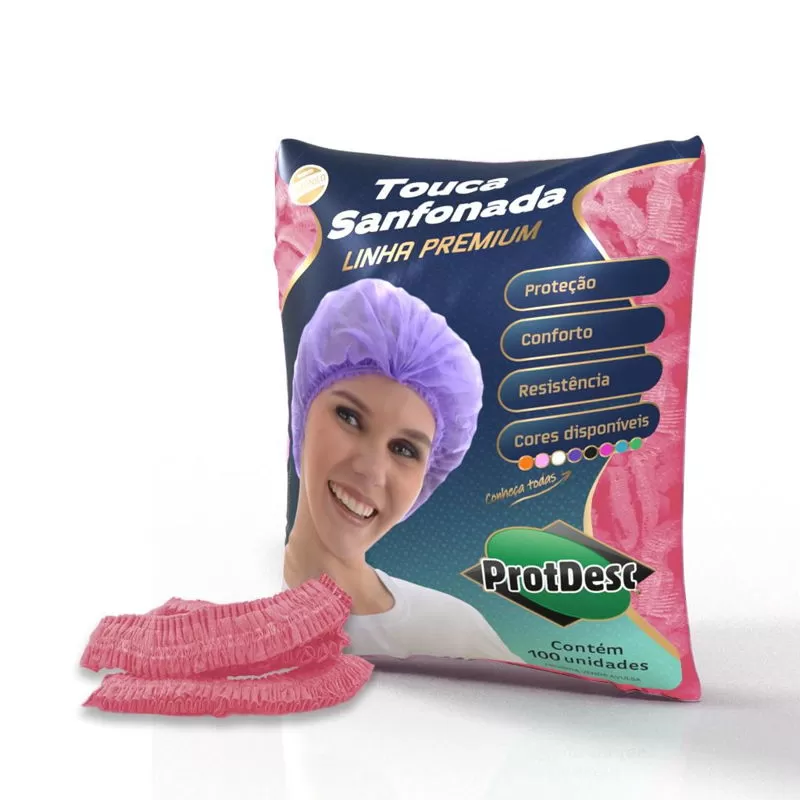 TOUCA SANFONADA ROSA BEBE PROTDESC PCT 100 UN