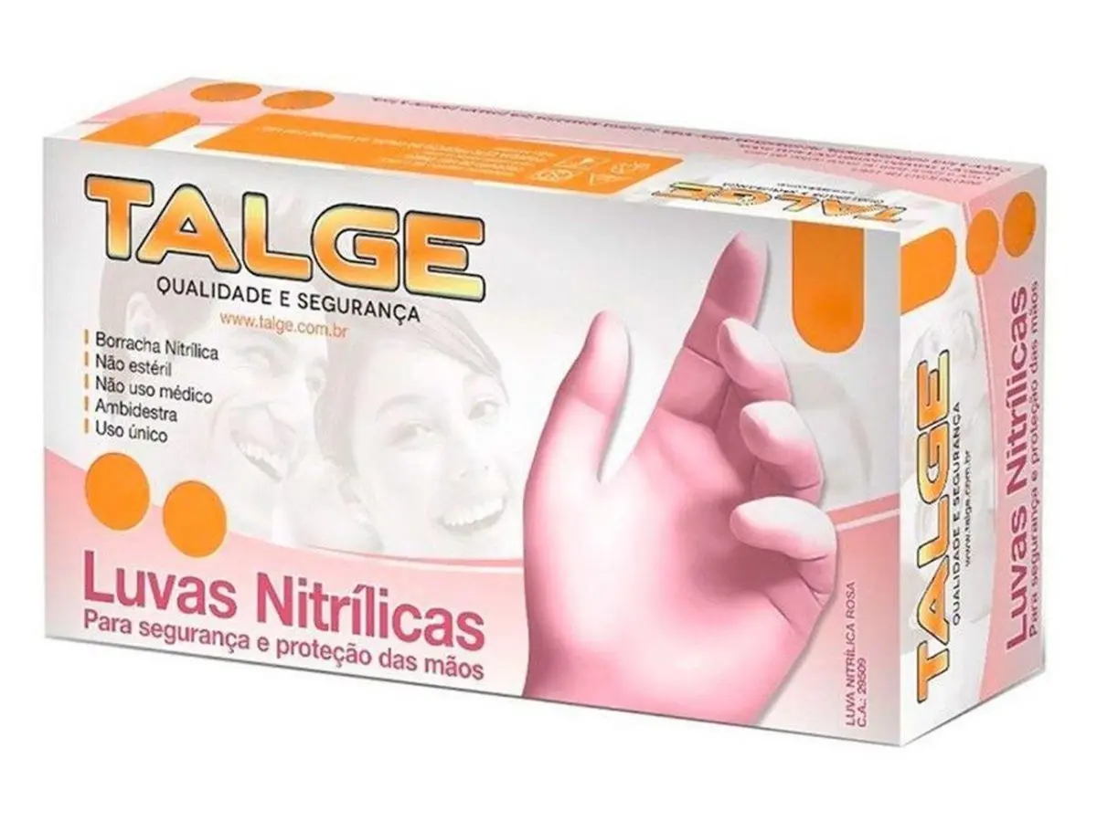 LUVA NITRILICA TALGE ROSA (PP)