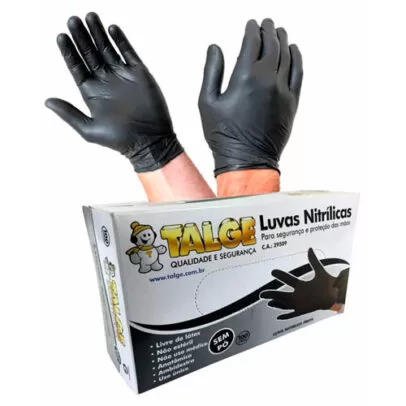 LUVA NITRILICA TALGE  BLACK (P)