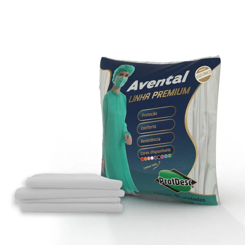 [131] AVENTAL SEM MANGA 20G BRANCO PROTDESC 10 UN