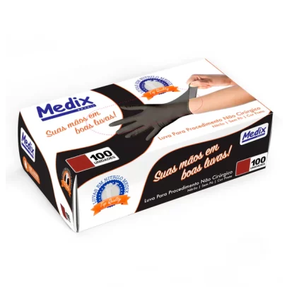 LUVA NITRILICA MEDIX BLACK P