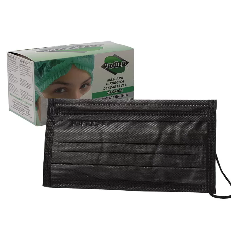 MASCARA TRIPLA ELASTICO BLACK PROTDESC CX 50 UN