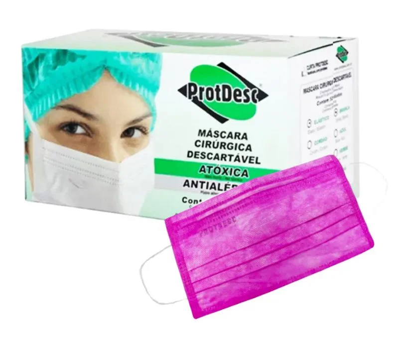 [176] MASCARA TRIPLA ELASTICO ROSA PINK PROTDESC CX 50 UN
