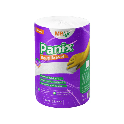 [192] PANIX PANO REUTILIZAVEL ROLO 20,5CM X 12,47M C/ 58 PANOS DE 21,5CM