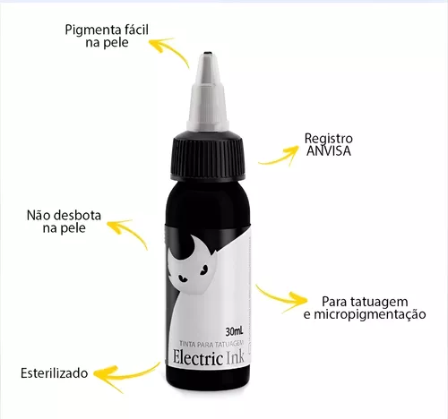[498] TINTA P/ TATUAGEM PRETO LINHA - 30ML