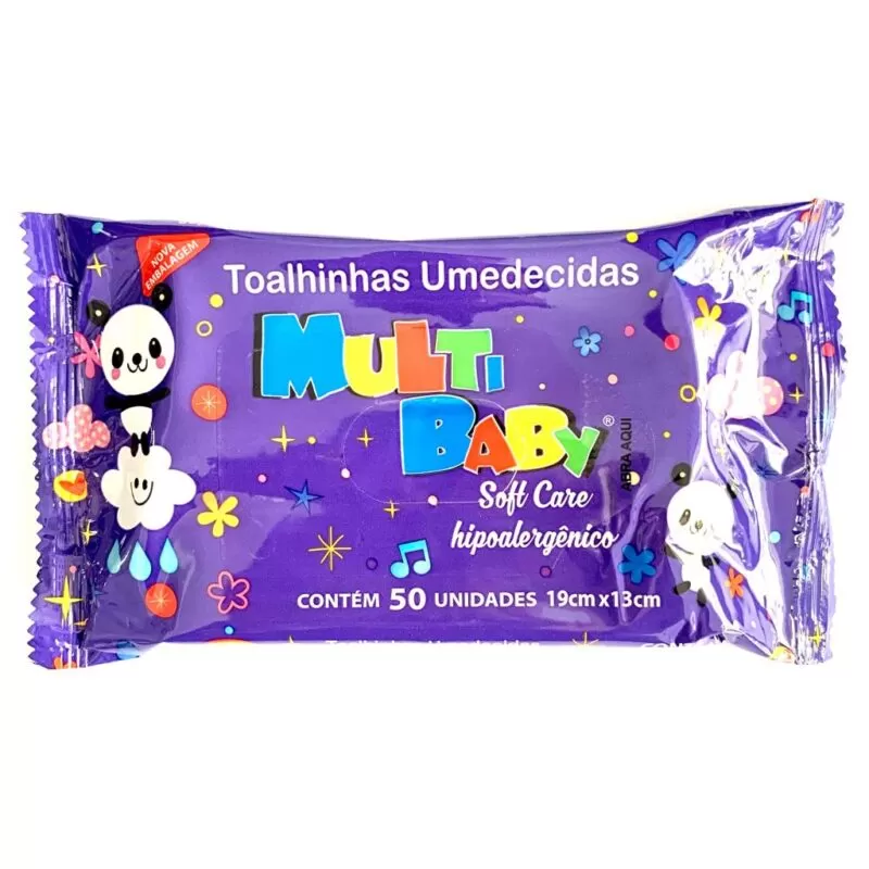 [180] TOALHINHAS UMEDECIDAS MULTI BABY - HIPOALERGÊNICAS 50 UN.