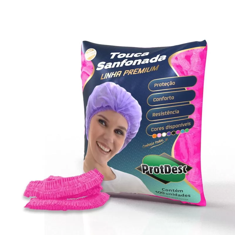 [187] TOUCA SANFONADA ROSA PINK PROTDESC PCT 100 UN