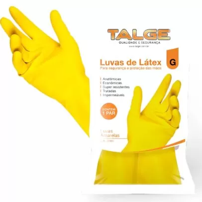 [142] LUVA LATEX ANTIDERRAPANTE TALGE - G
