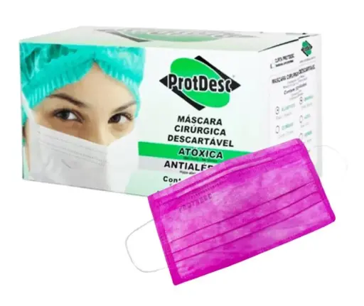 [176] MASCARA TRIPLA ELASTICO ROSA PINK PROTDESC CX 50 UN